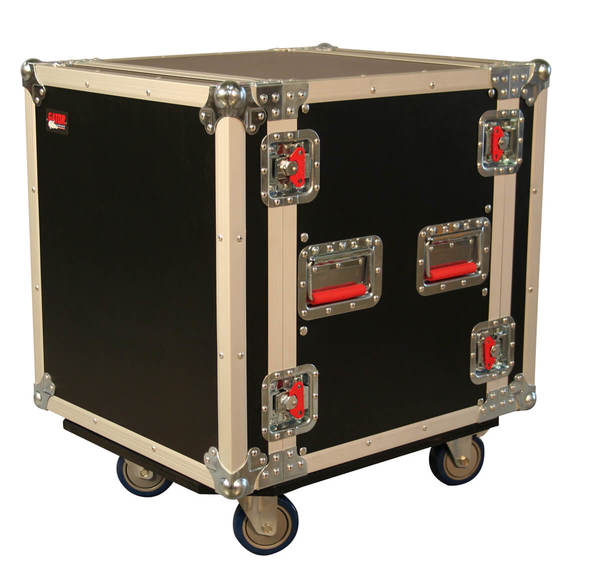 G-TOUR 12U CAST ATA WOOD FLIGHT RACK CASE; 12U; 17" DEEP; W/ CASTERS